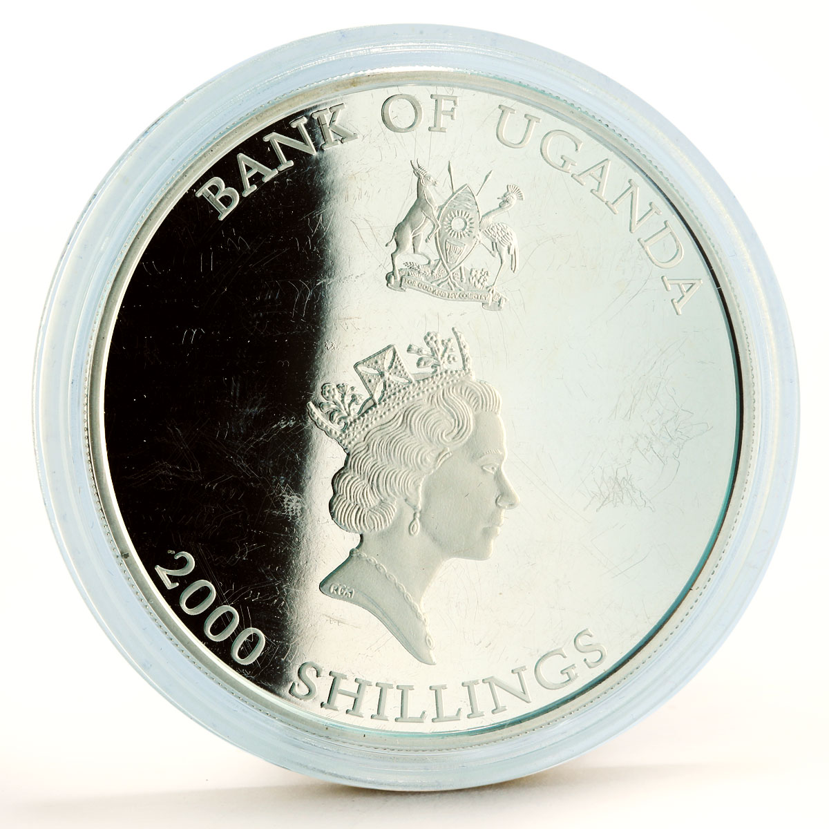 Uganda 2000 shillings Illusion Spirit Of the Mountain proof silver coin 2001