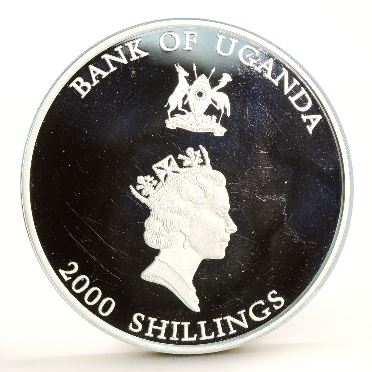 Uganda 2000 shillings Illusion Spirit Of the Mountain proof silver coin 2001