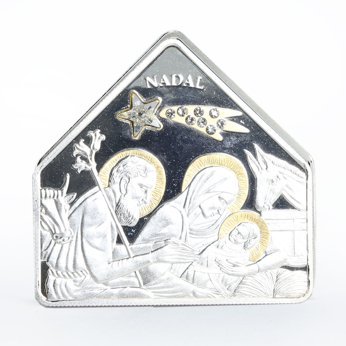 Andorra 10 diners Joseph and Maria Jesus Birth Christmas Star silver coin 2007