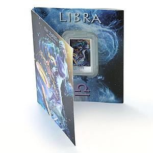 Niue 2 dollars Zodiac Signs series Libra colored proof silver coin 2011