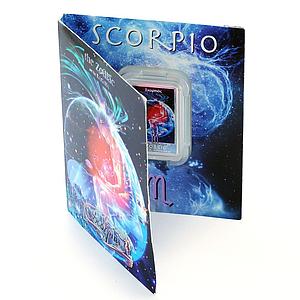 Niue 2 dollars Zodiac Signs series Scorpio colored proof silver coin 2011