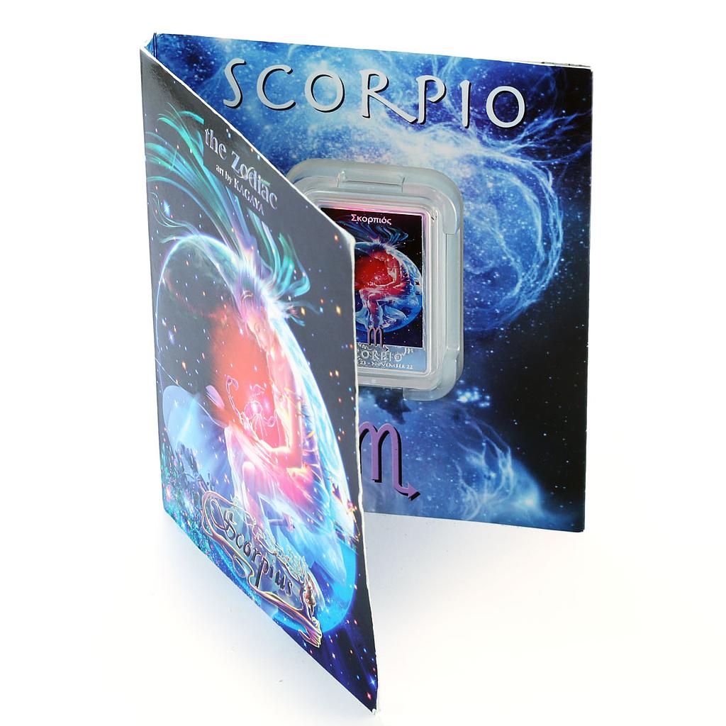 Niue 2 dollars Zodiac Signs series Scorpio colored proof silver coin 2011