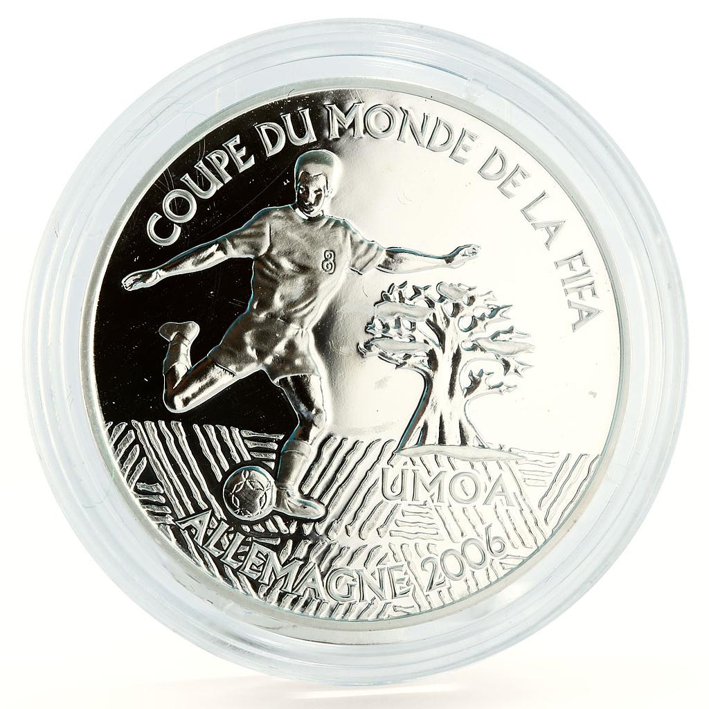 African States 1000 francs Football World Cup in germany Player silver coin 2004