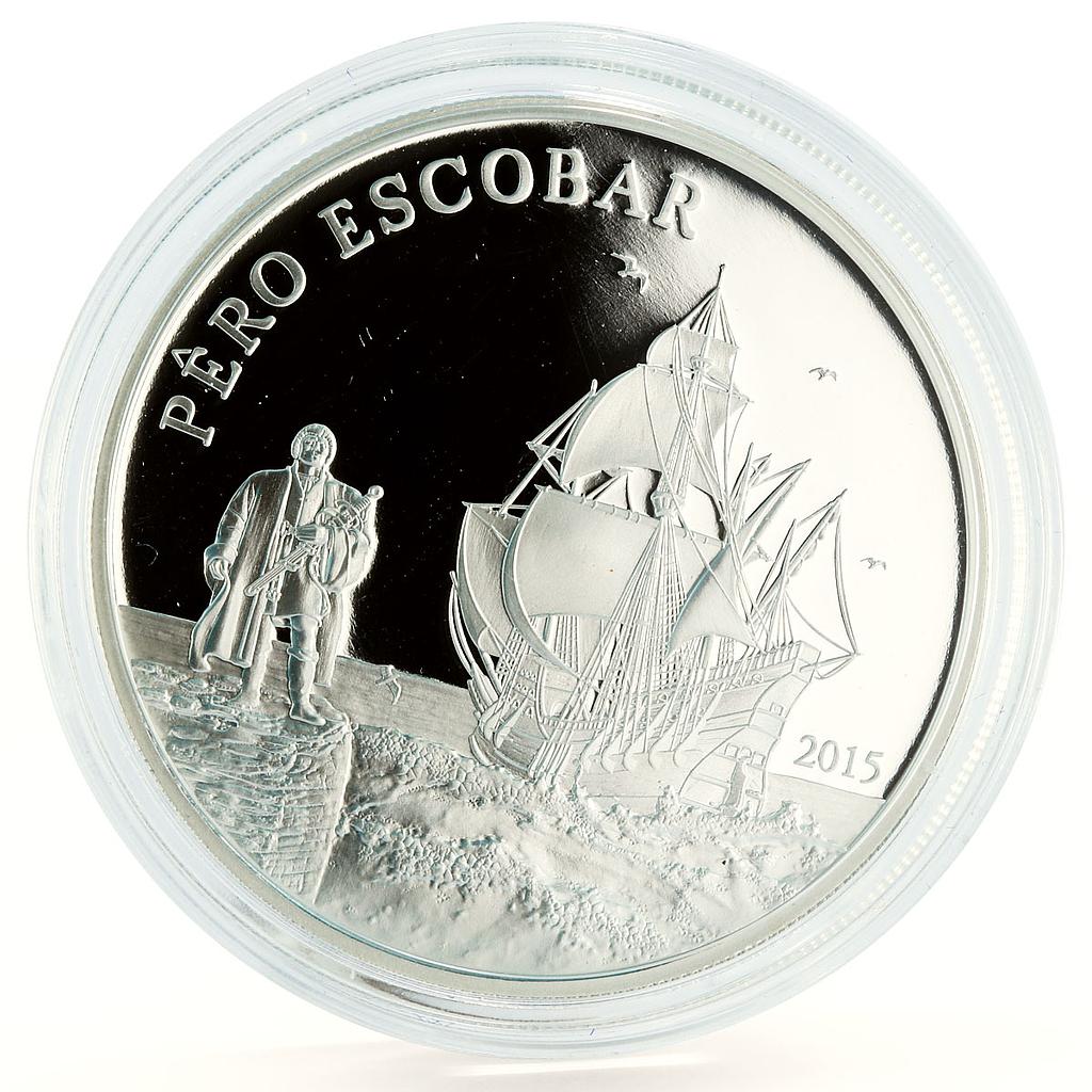 Equatorial Guinea 1000 francs Pero Escobar Ship Sea Trade proof silver coin 2015