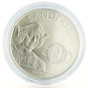 Jamaica 25 dollars Discovery of America Landfall Columbus silver coin 1992