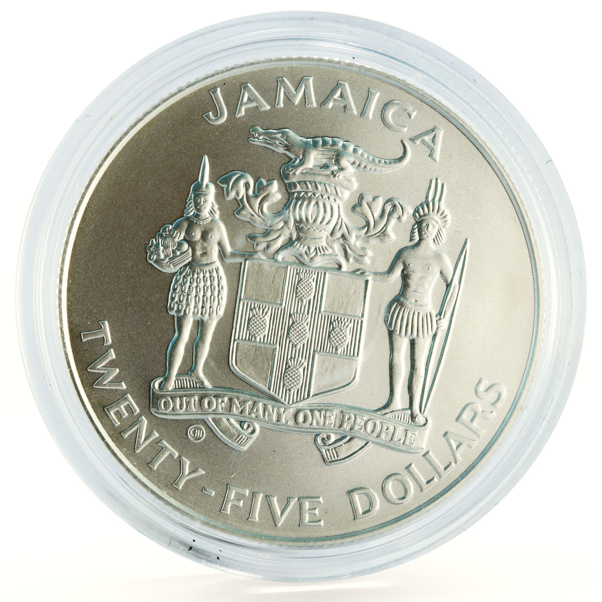 Jamaica 25 dollars Discovery of America Landfall Columbus silver coin 1992