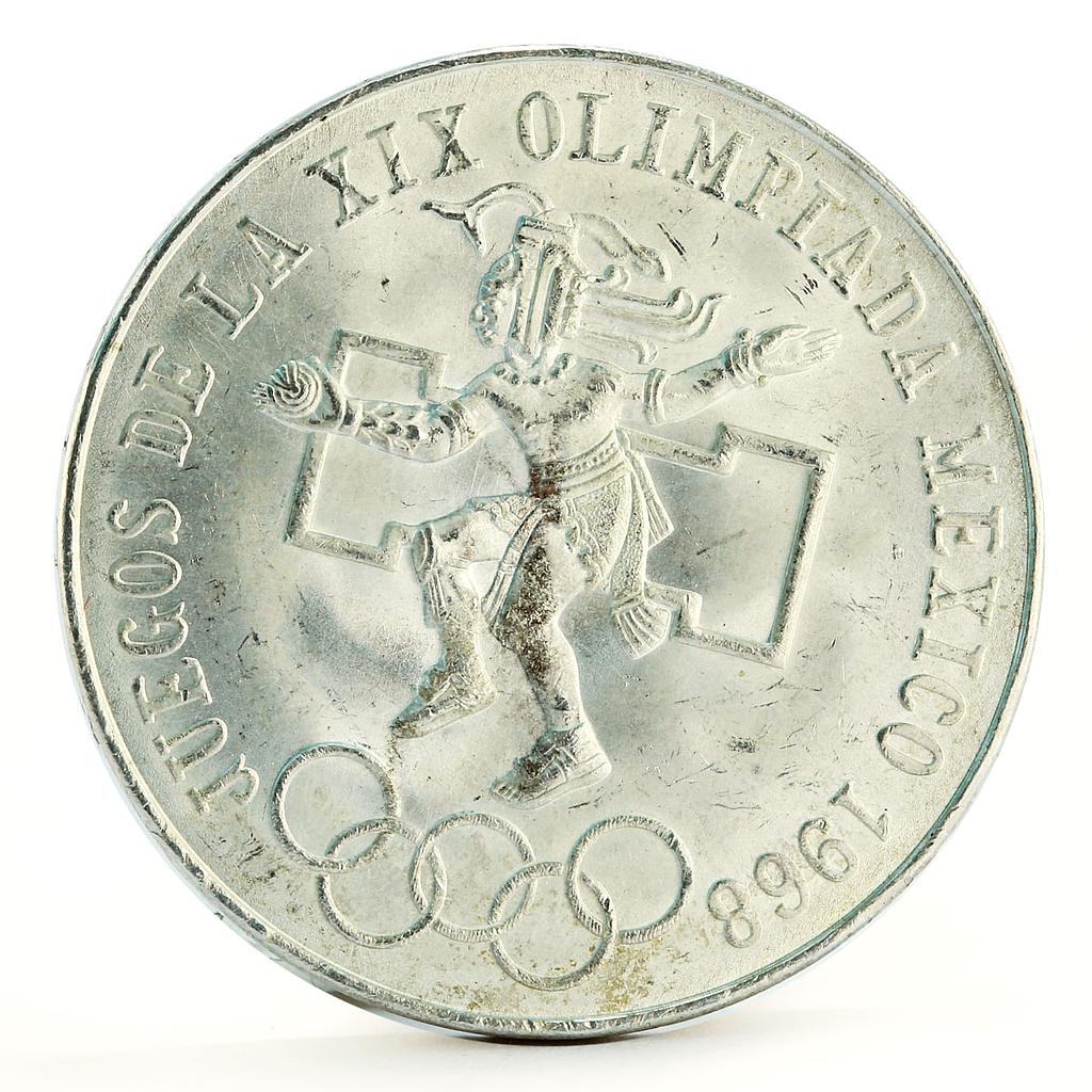 Mexico 25 pesos Summer Olympic Games 1968 in Mexico Indian silver coin 1968