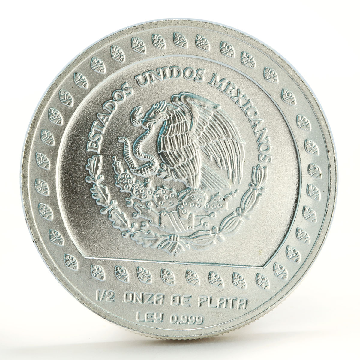 Mexico 50 pesos Guererro Aguila The Eagle Warrior silver coin 1992