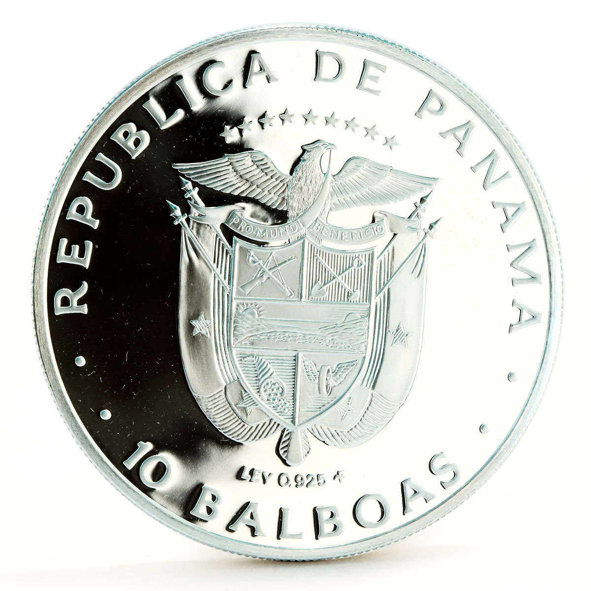 Panama 10 balboas Canal Treaty Ship proof silver coin 1979