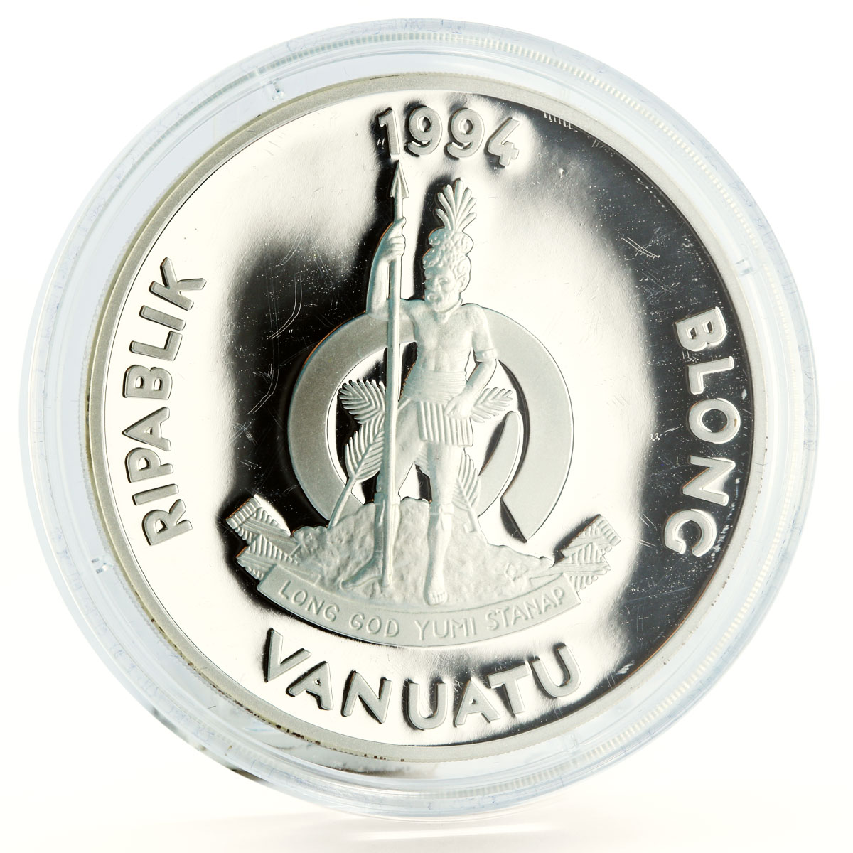 Vanuatu 50 vatu French Explorer De Bougainville proof silver coin 1994