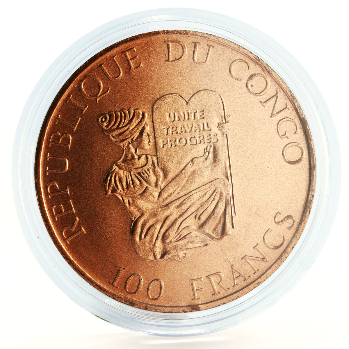 Congo 100 francs Endangered African Wildlife Elephants copper coin 1993
