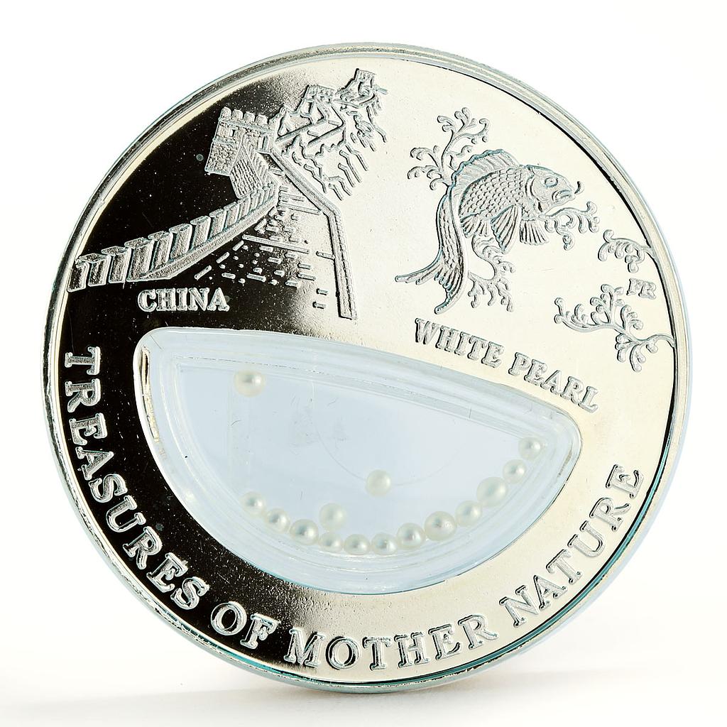 Fiji 1 dollar Treasures of Mother Nature Chinese White Pearl silver coin 2012