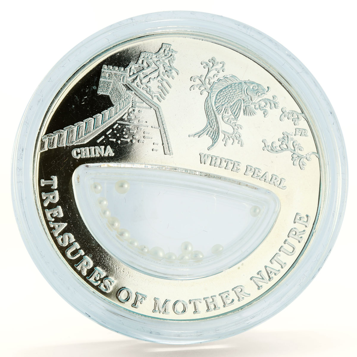 Fiji 1 dollar Treasures of Mother Nature Chinese White Pearl silver coin 2012