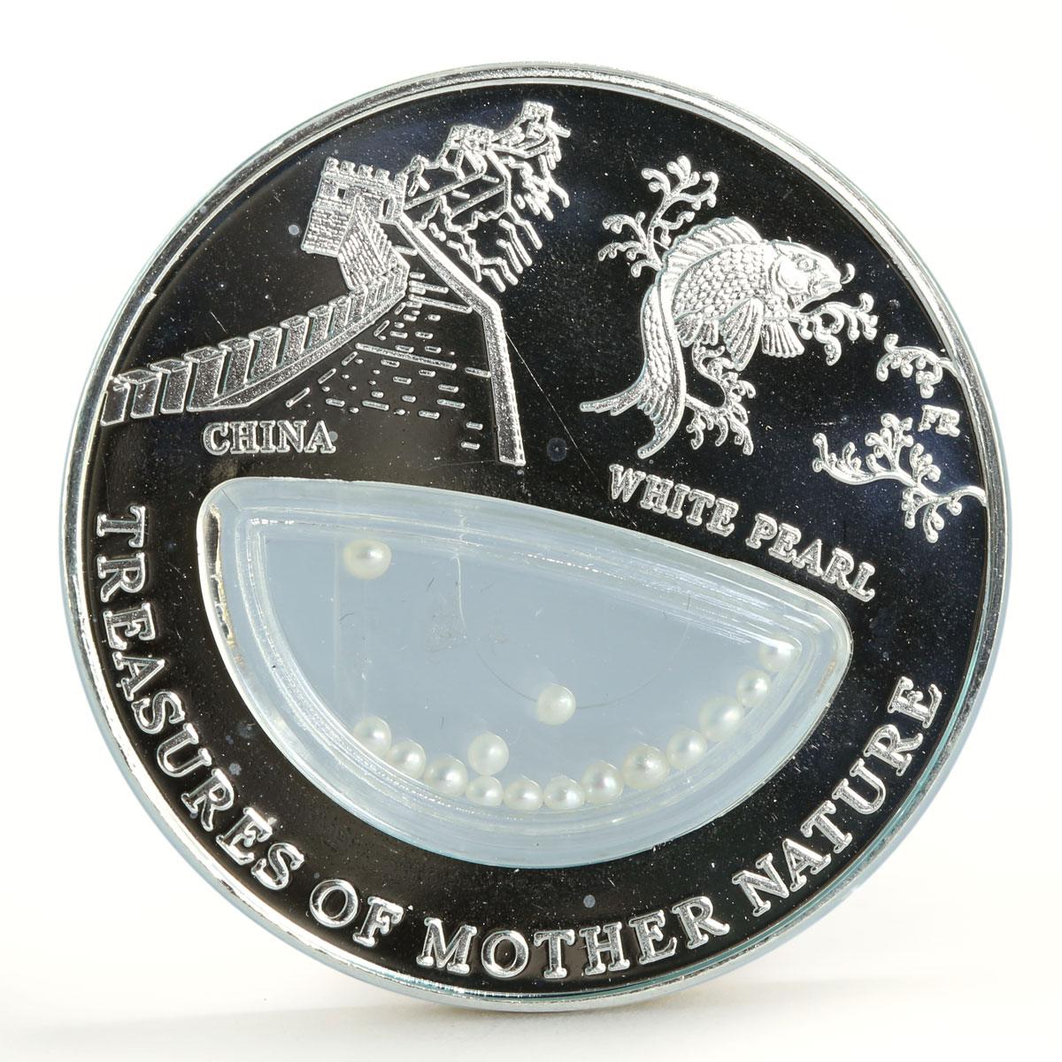 Fiji 1 dollar Treasures of Mother Nature Chinese White Pearl silver coin 2012