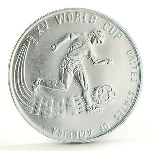 Cambodia 20 riels Football World Cup in USA Player silver coin 1991