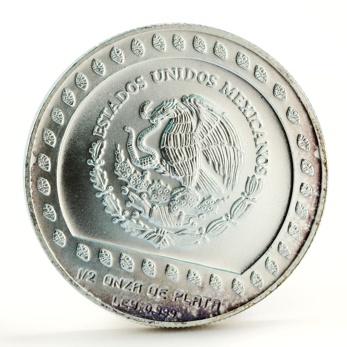 Mexico 50 pesos Guererro Aguila The Eagle Warrior silver coin 1992