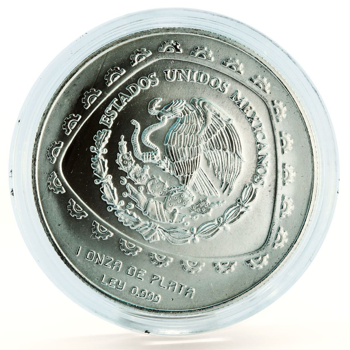 Mexico 5 pesos Precolombina series Saceadote silver coin 1998