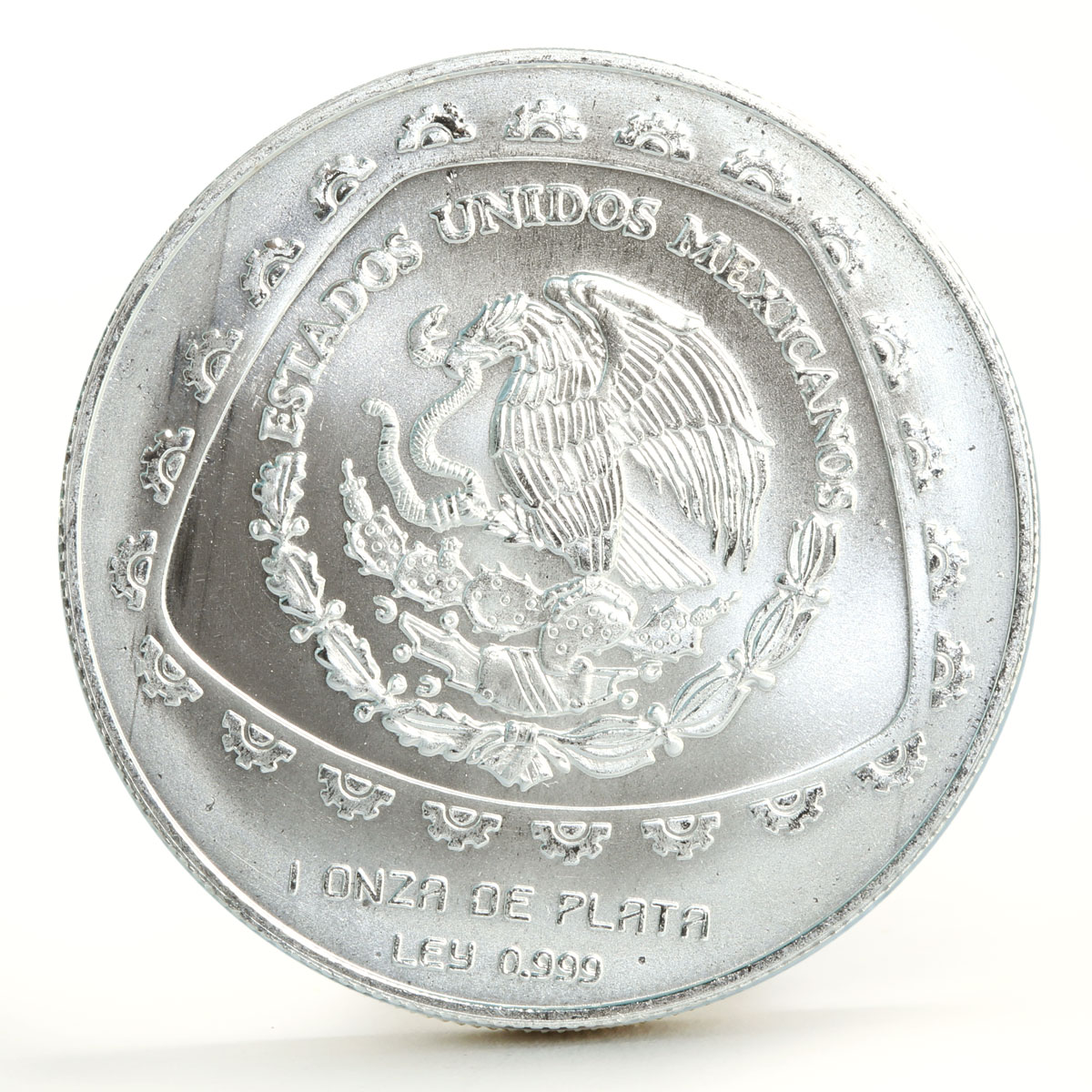 Mexico 5 pesos Precolombina series Saceadote silver coin 1998