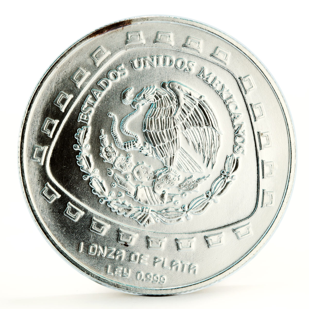 Mexico 5 pesos Precolombina series Jaguar Sculpture silver coin 1998