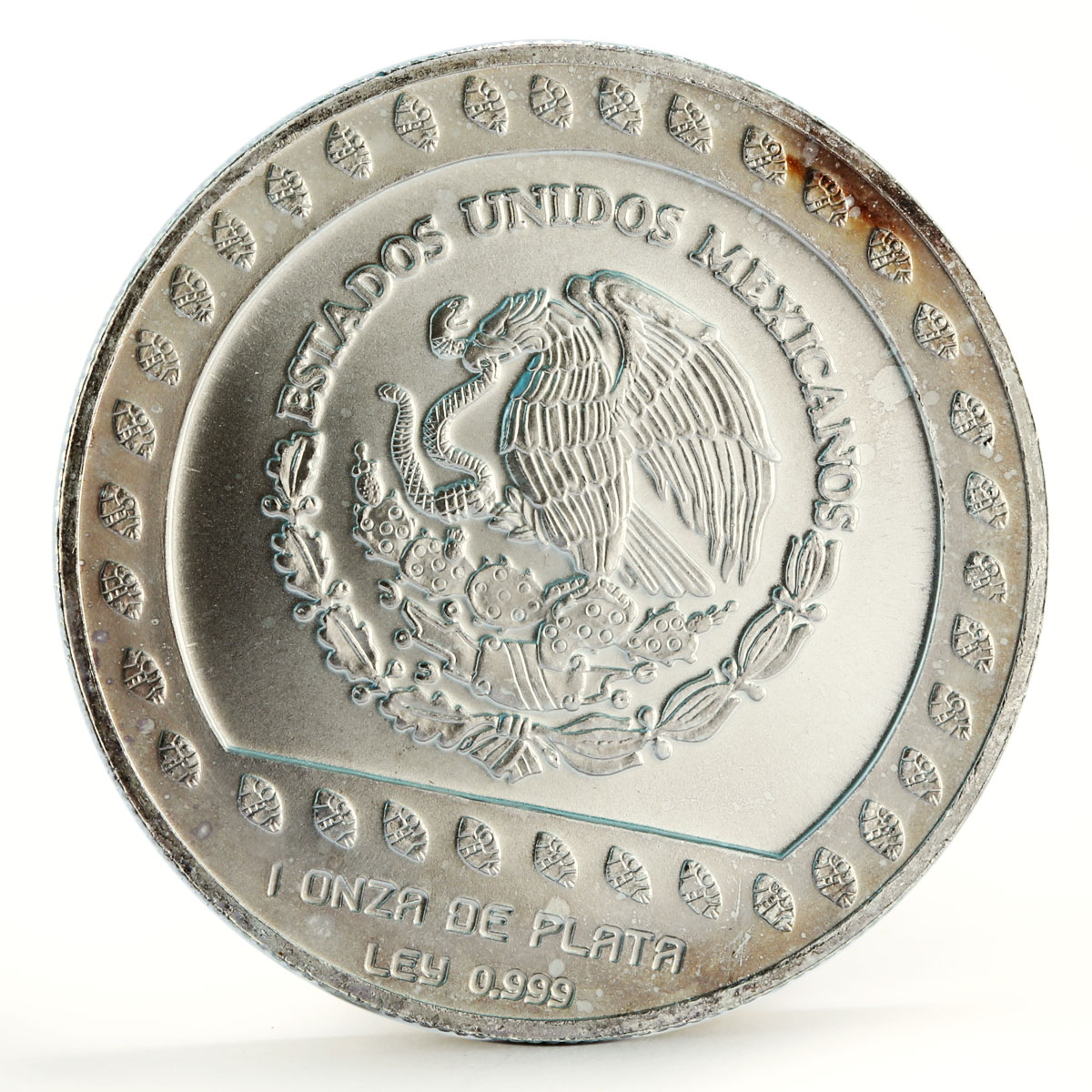 Mexico 100 pesos Guererro Aguila The Eagle Warrior silver coin 1992