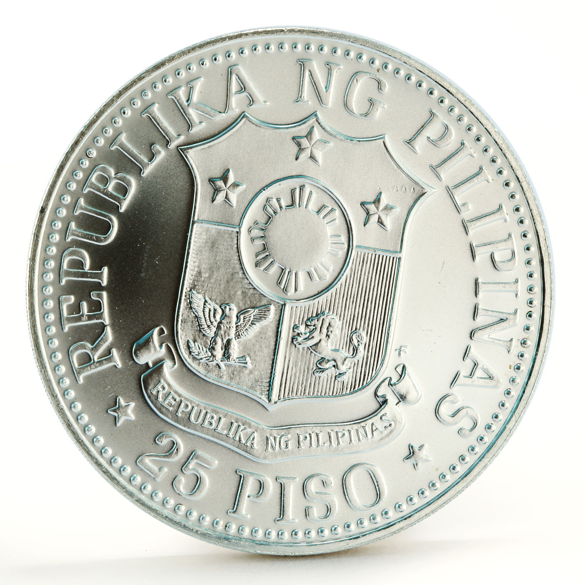 Philippines 25 piso Woman Holding Grain silver coin 1976