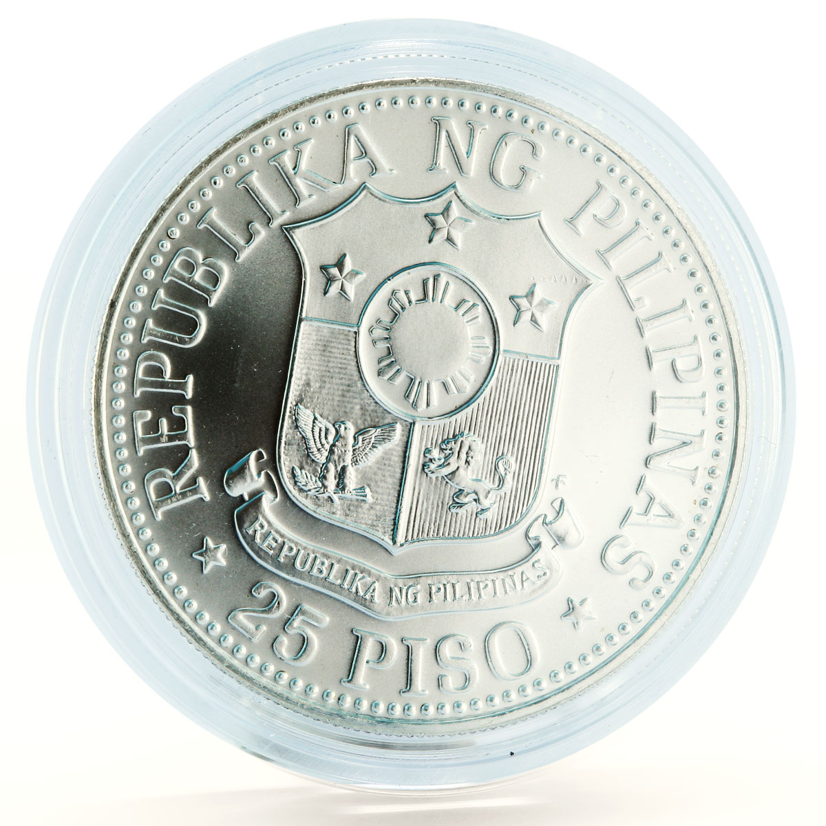 Philippines 25 piso Woman Holding Grain silver coin 1976