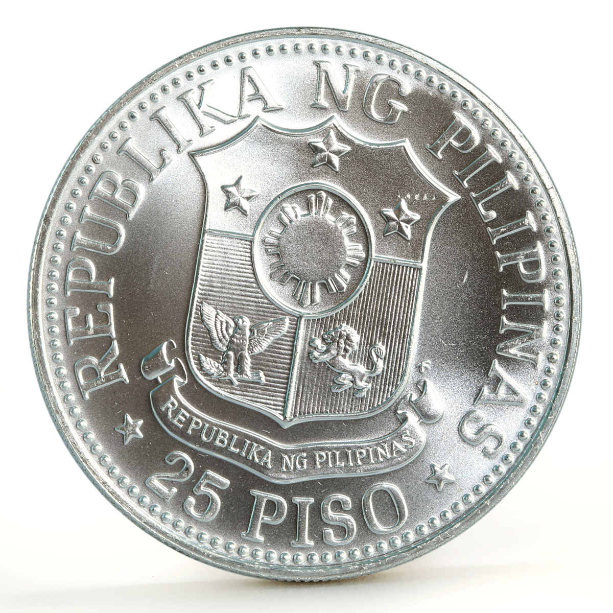 Philippines 25 piso Woman Holding Grain silver coin 1976