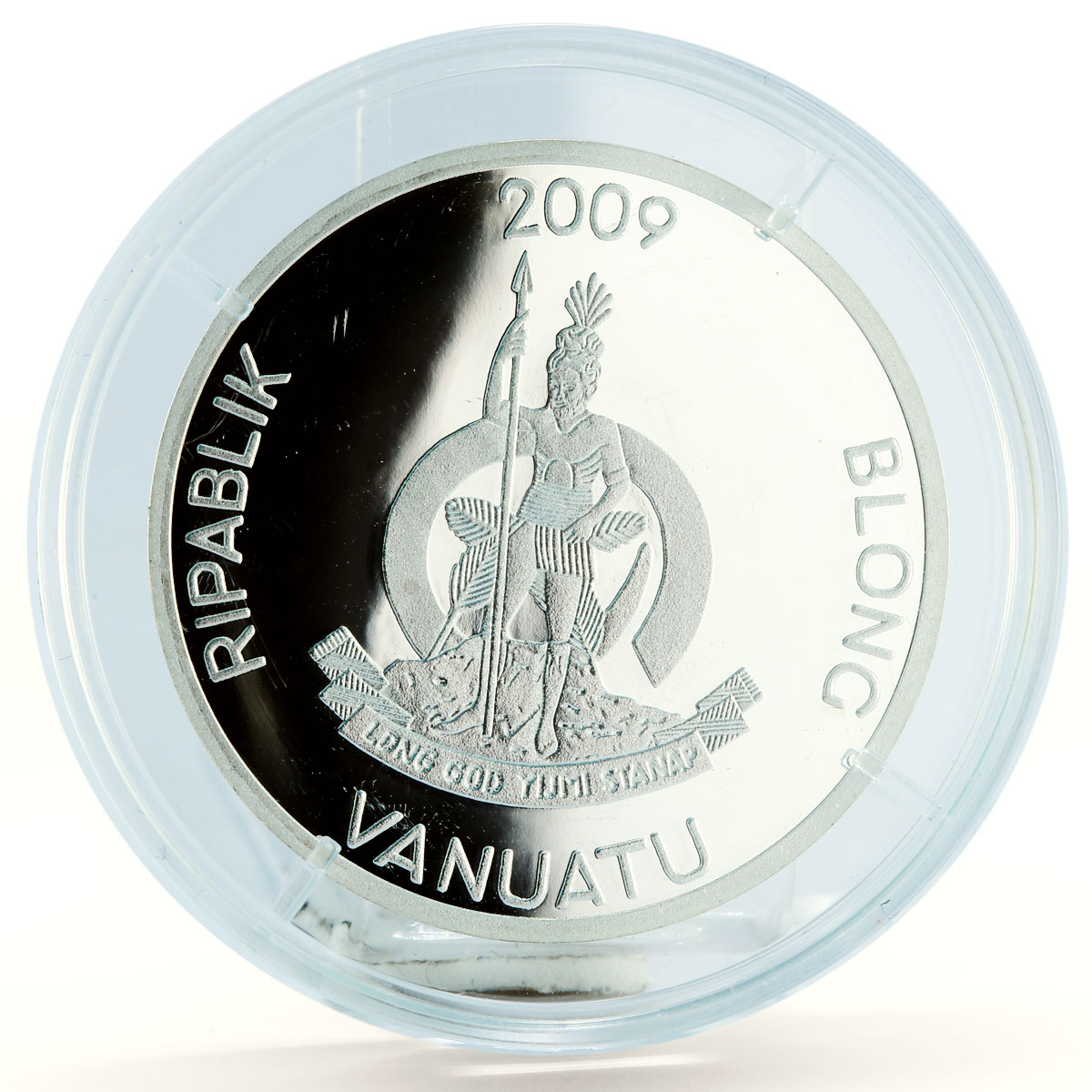 Vanuatu 20 vatu HMS Discovery James Cook Ship Clipper silver coin 2009