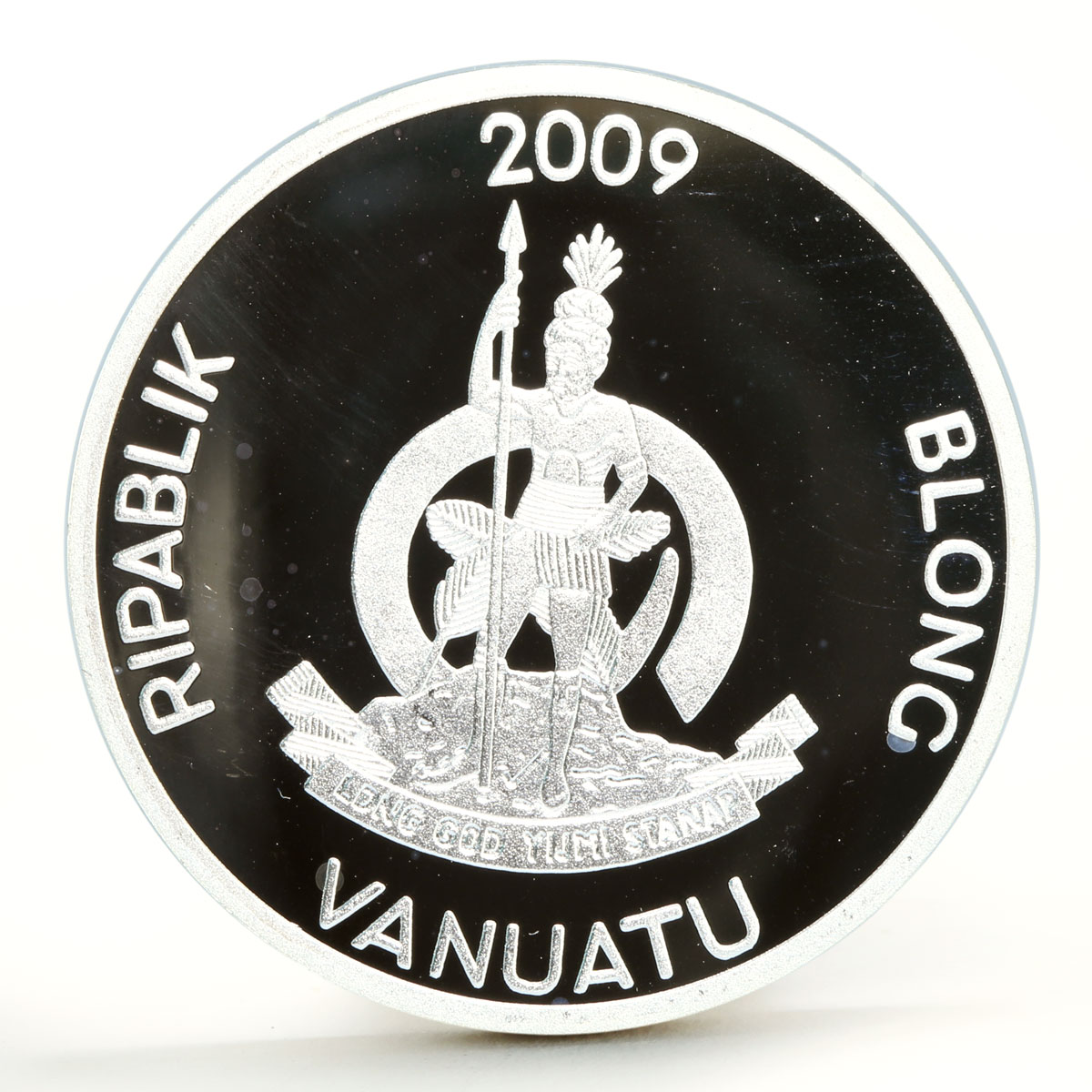 Vanuatu 20 vatu HMS Discovery James Cook Ship Clipper silver coin 2009