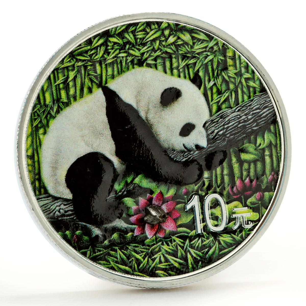 China 10 yuan Giant Panda Nantan Meteorite Space colored silver coin 2016