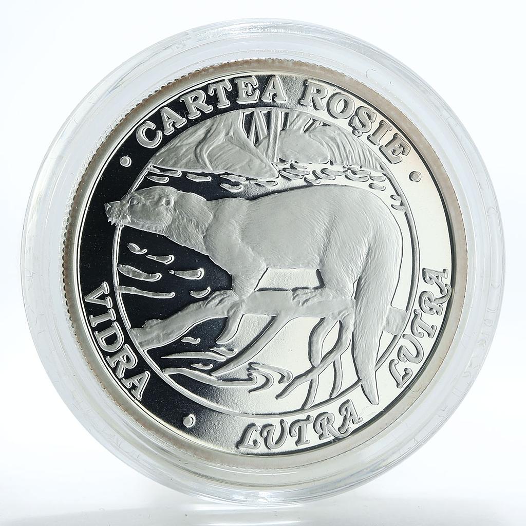 Moldova 50 lei Red Book Otter proof silver coin 2012