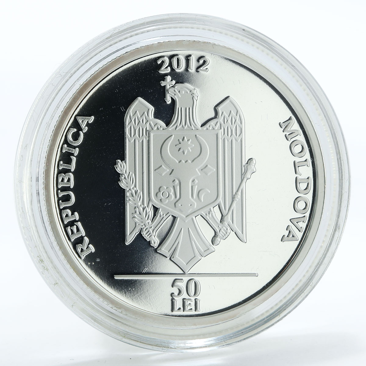 Moldova 50 lei Red Book Otter proof silver coin 2012