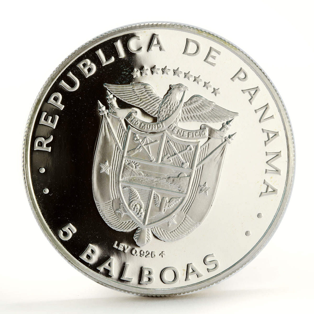 Panama 5 balboas Panama Canal Treaty Implementation silver coin 1979