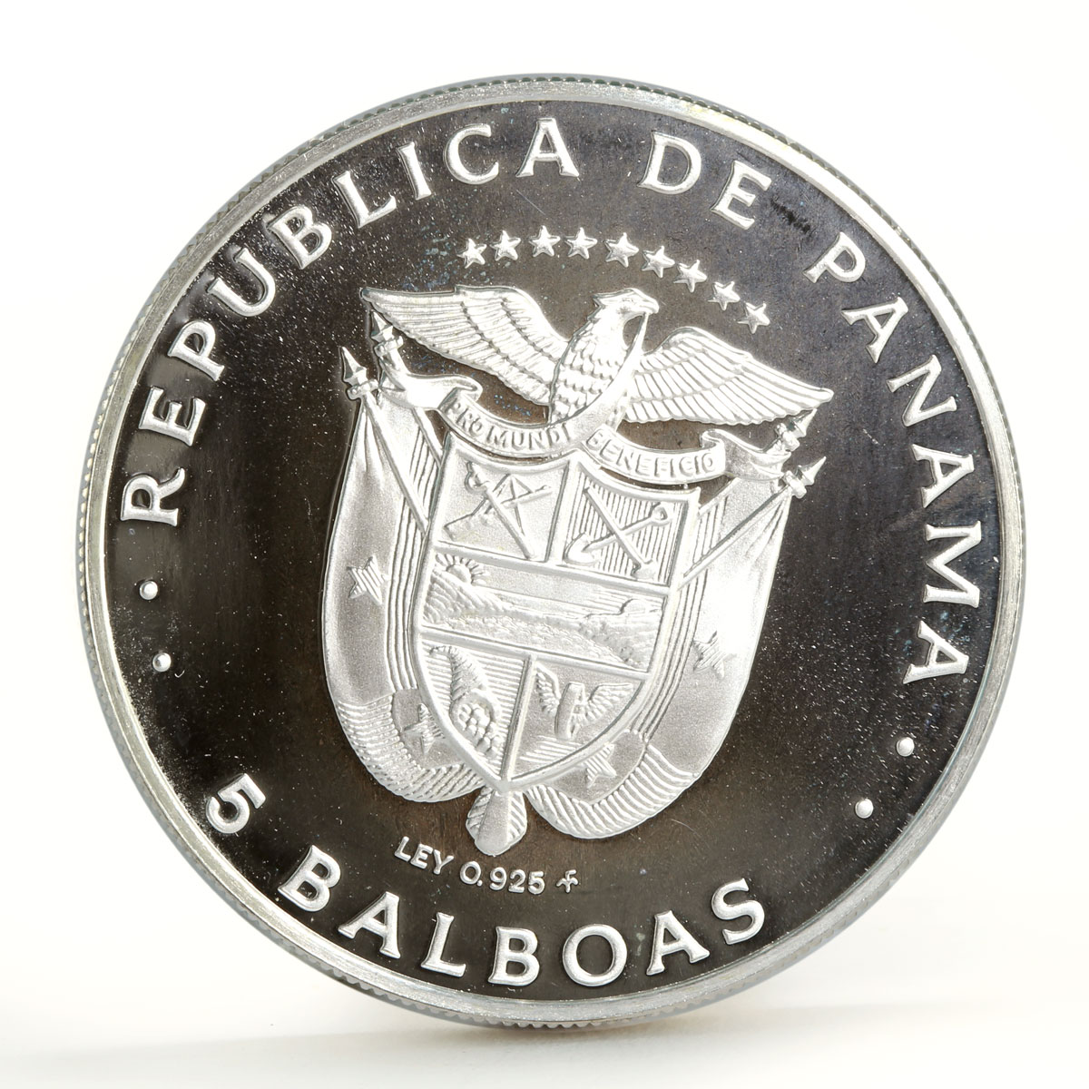 Panama 5 balboas Panama Canal Treaty Implementation silver coin 1979