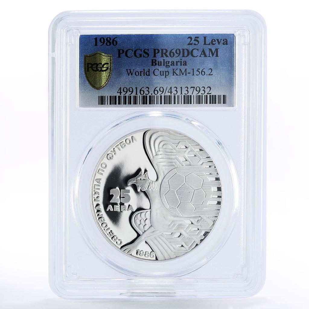Bulgaria 25 leva Football World Cup in Mexico PR69 PCGS proof silver coin 1986