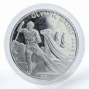 Mongolia 500 togrog Olympics Ski silver coin 2006