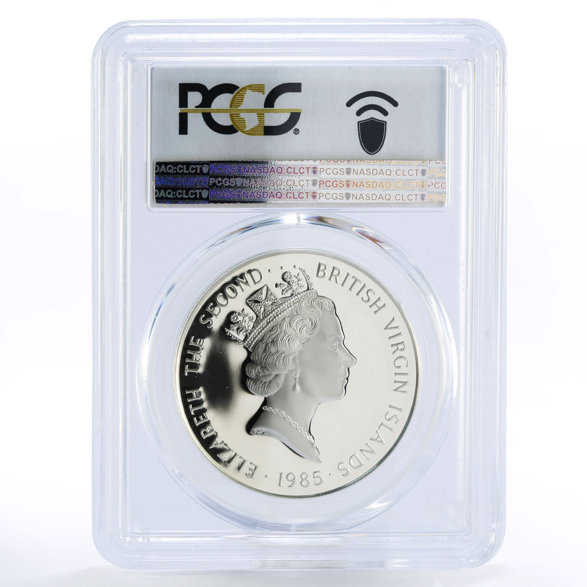 British Virgin Islands 20 dollars Brass Dividers PR69 PCGS silver coin 1985