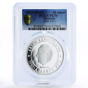 Abkhazia 10 apsars Patriotic War Heroes S.P. Dbar PL70 PCGS silver coin 2013