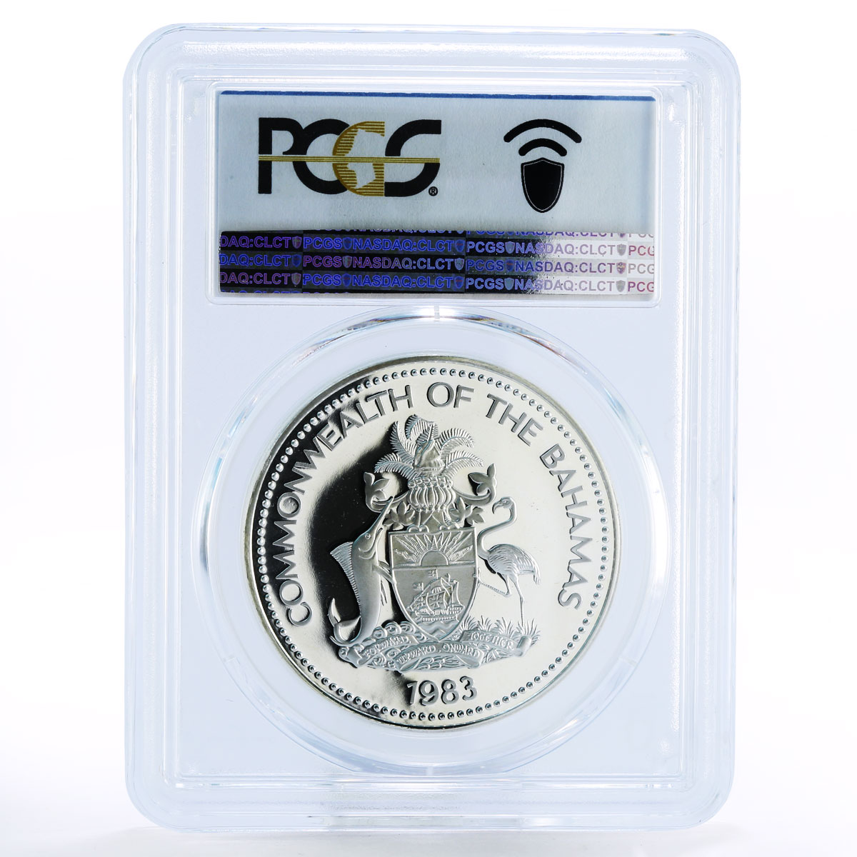 Bahamas 10 dollars Coronation Jubilee Royal Symbols PR70 PCGS silver coin 1983