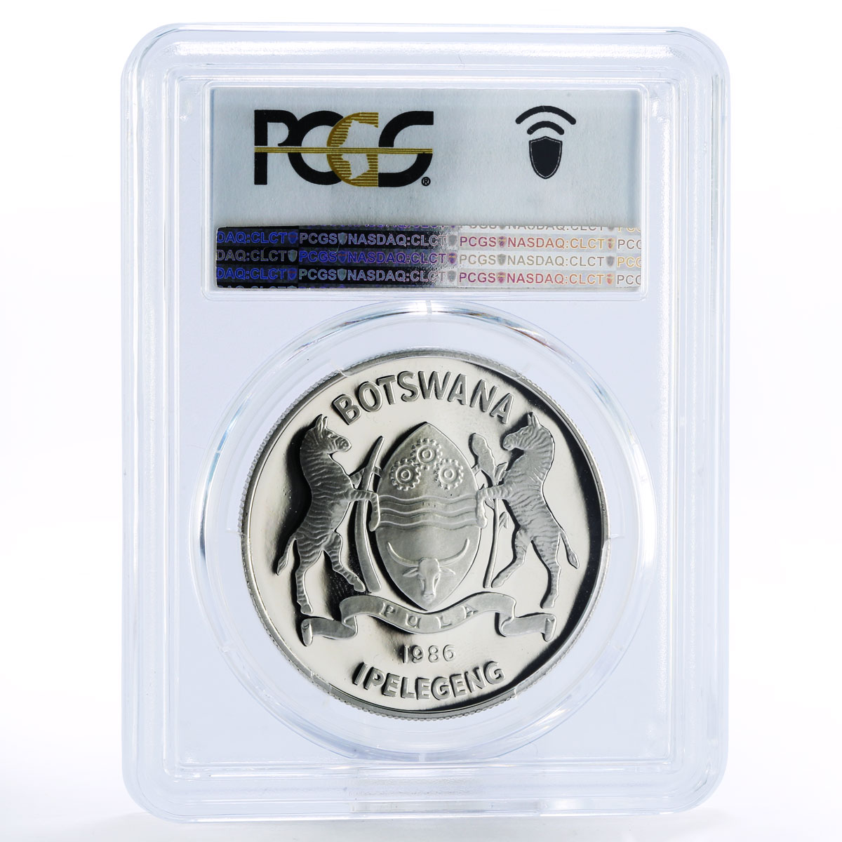 Botswana 2 pula Wildlife Fund Sluty Egret Bird PR69 PCGS silver coin 1986