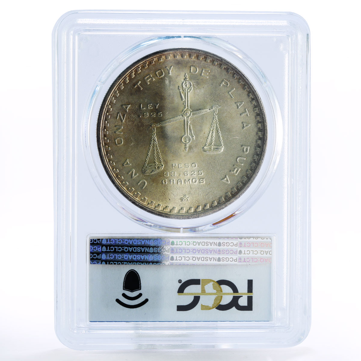 Mexico 1 onza Type 4 Scales MS65 PCGS silver coin 1979