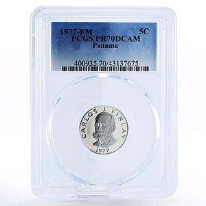 Panama 5 centesimos Epidemiologist Carlos Finlay PR70 PCGS nickel coin 1977