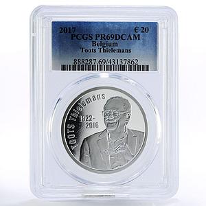 Belgium 20 euro Musician Toots Thielemans PR69 PCGS proof silver coin 2017