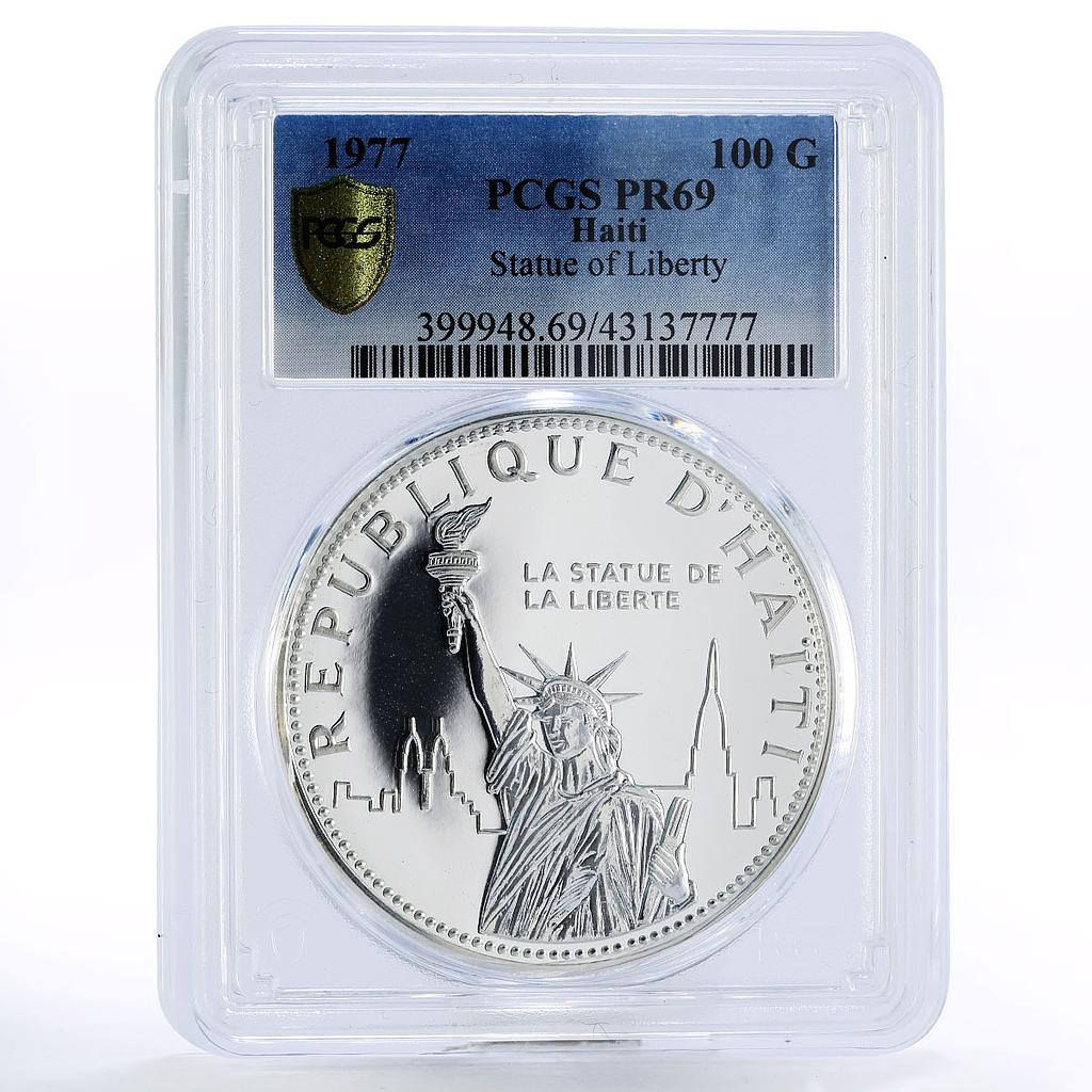 Haiti 100 gourdes Statue of Liberty Freedom PR69 PCGS silver coin 1977
