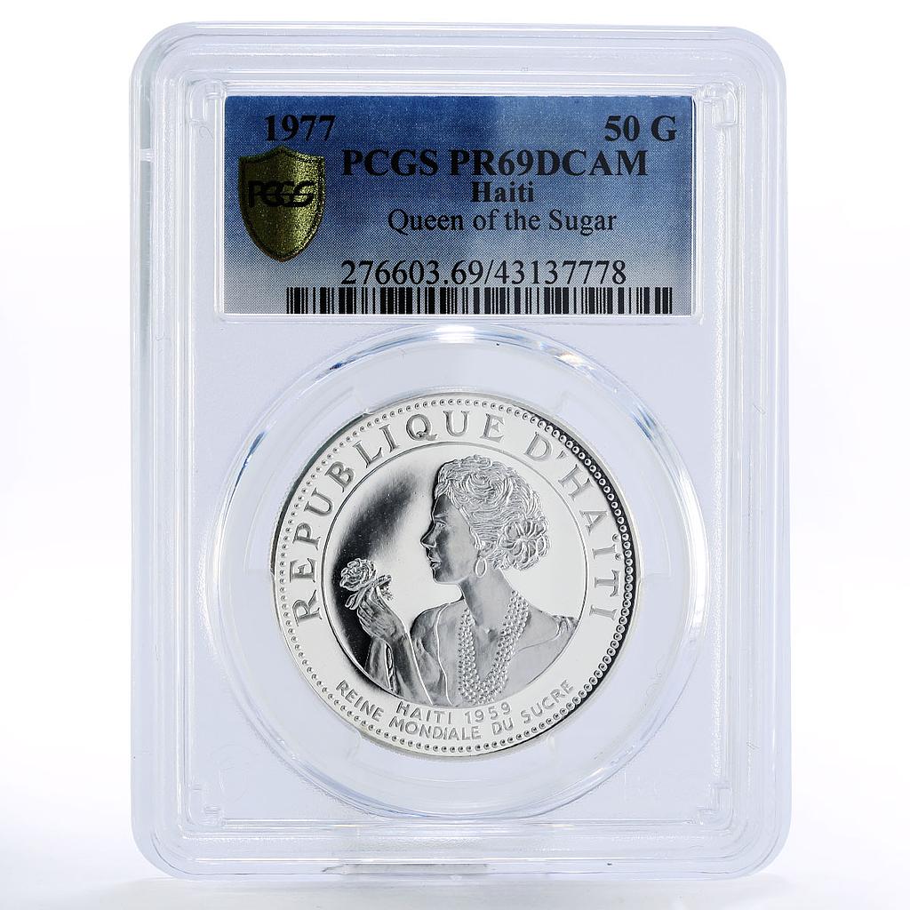Haiti 50 gourdes Queen Of the Sugar PR69 PCGS silver coin 1977