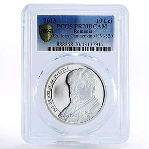 Romania 10 lei 150 Years of Ioan Cantacuzino PR70 PCGS silver coin 2013