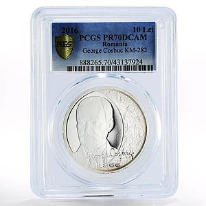 Romania 10 lei 200 Years of George Cosbuc PR70 PCGS silver coin 2016