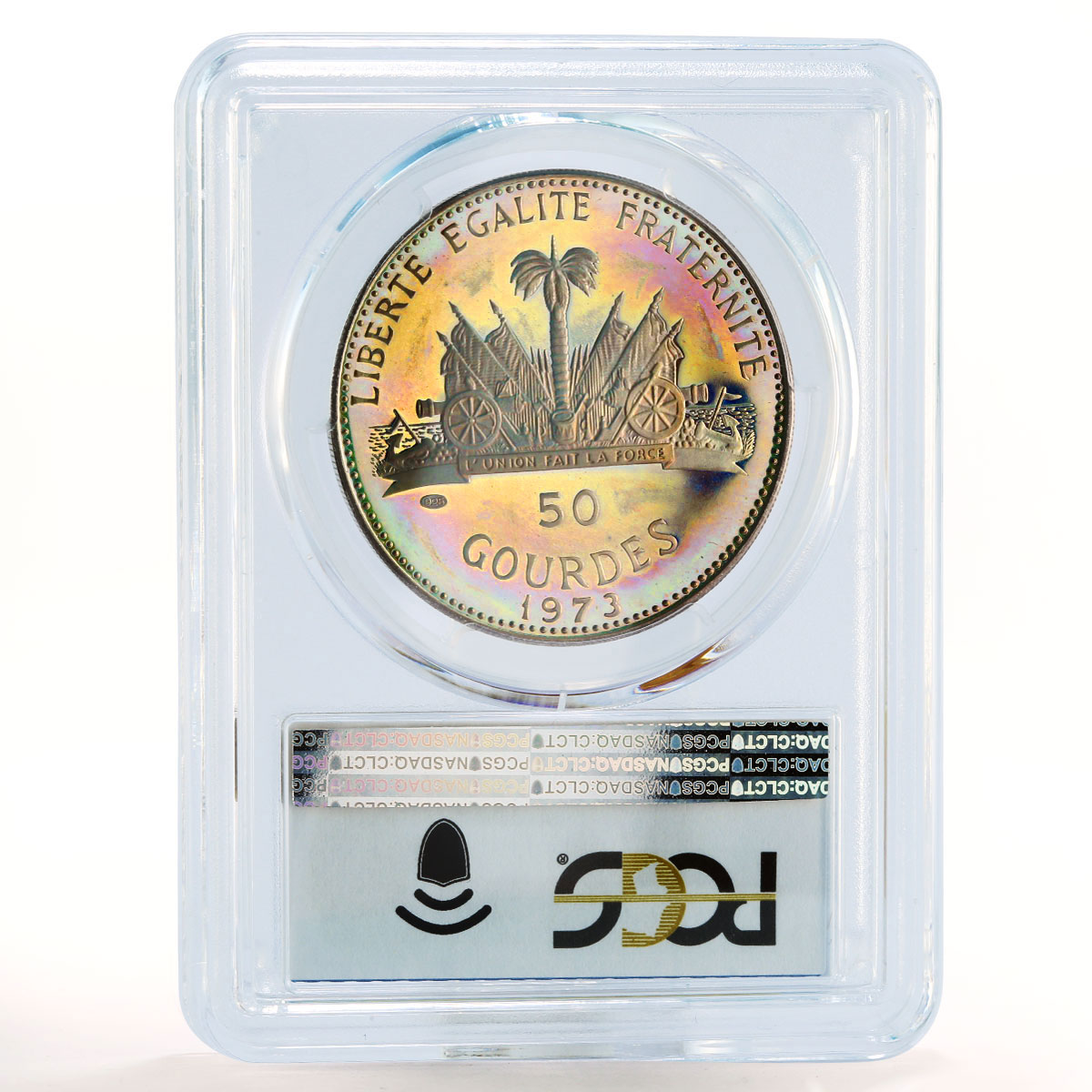 Haiti 50 gourdes The Mermaid PR67 PCGS Rainbow Reflectivity silver coin 1973