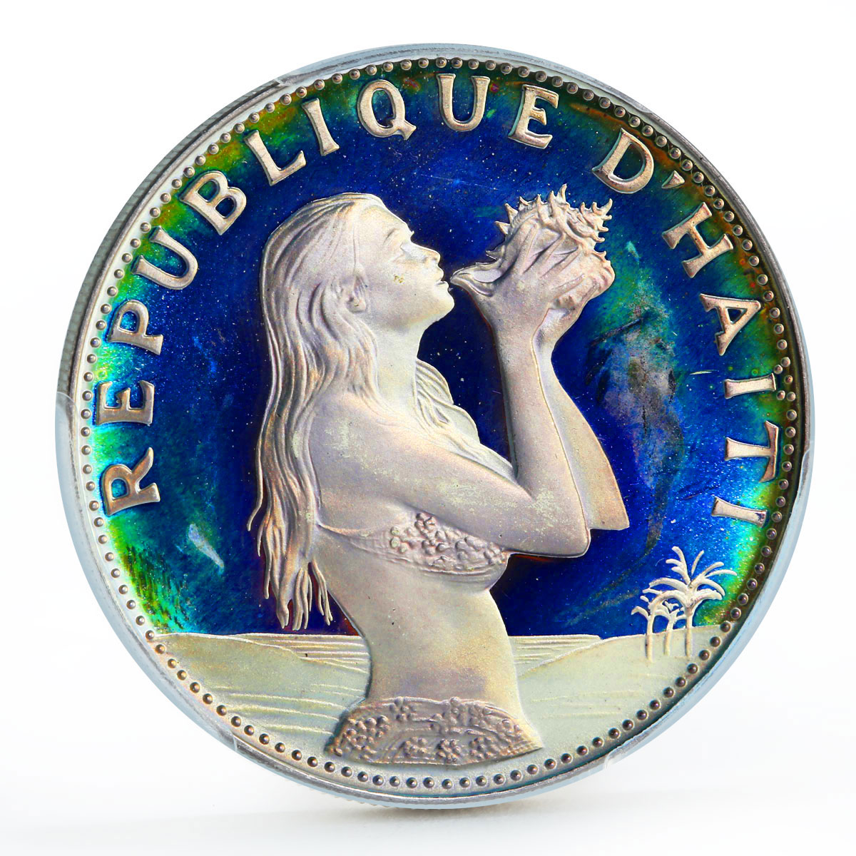 Haiti 50 gourdes The Mermaid PR67 PCGS Rainbow Reflectivity silver coin 1973