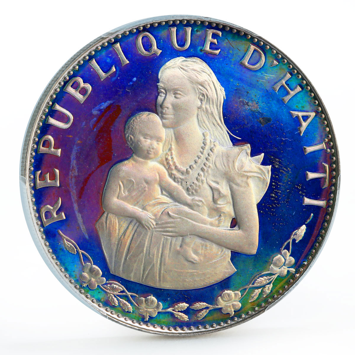 Haiti 50 gourdes The Mother PR67 PCGS Rainbow Reflectivity silver coin 1973